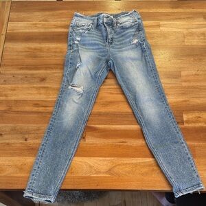 Flying Monkey Light Blue Distressed Skinny Jeans